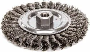 WEILER 96044 Twist Wire Wheel Wire Brush, Threaded Arbor