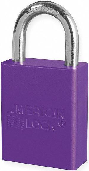 Anodized Aluminum Padlock, Purple, Key Dif