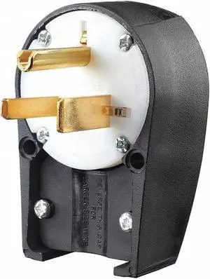BRYANT 9650ANPB Straight Blade Plug, 6-50P, 50 A, 250V AC, 2 Pole, Screw