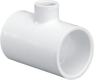 LASCO 402334 3" Socket x 3" Socket x 3/4" FNPT PVC Reducer Tee