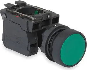 SCHNEIDER ELECTRIC XB5AA35 Push Button Operator, 22 mm, 1NO/1NC, Green