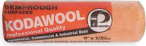PREMIER R9KW2-50 9" Paint Roller Cover, 1/2" Nap, Polyester/Knitted Wool