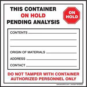 ACCUFORM MHZW26PSC Accuform Label,Paper,6 In. H,PK100