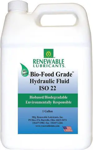 RENEWABLE LUBRICANTS 87103 Food Grade Hydraulic Oil, 1 gal.