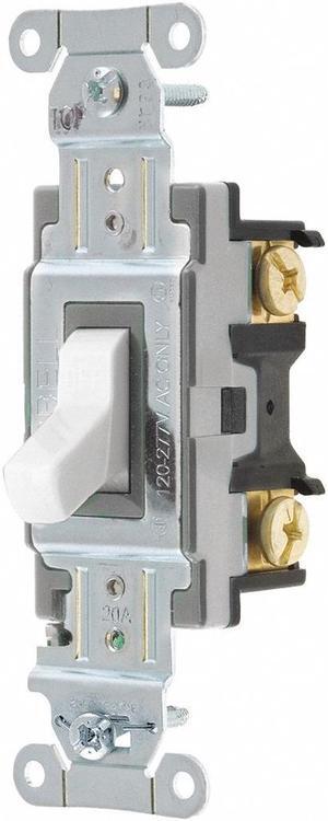 BRYANT CSB120BW Wall Switch,20A,White,Toggle,1 to 2 HP