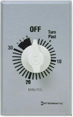 INTERMATIC FF30MH Timer,Spring Wound,30 Min,SPST,Silver
