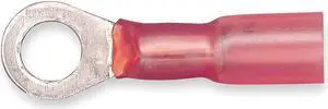 3M MH18-8R/LX Ring Terminal, #8 Stud Size, 18 AWG, 600 V, Heat Shrink