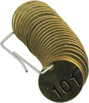 BRADY 23204 Numbered Tag Set,101 to 125,25 Tags
