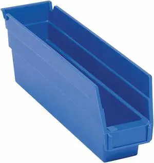 QUANTUM STORAGE SYSTEMS QSB100BL Blue Shelf Bin, 11-5/8"L x 2-3/4"W x 4"H