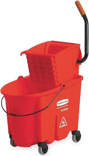 RUBBERMAID FG758888RED WaveBrake Mop Bucket and Wringer,8.75 gal.,Red RUBBERMAID FG758888RED WaveBrake Mop Bucket and Wringer,8.75 gal.,Red