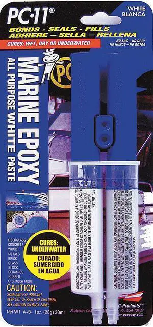 PC PRODUCTS 010112 Epoxy Adhesive, Syringe, 1 oz., Off-White, 12 hr.
