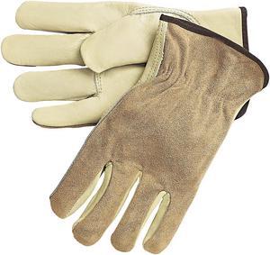 MCR SAFETY 3205S Leather Drivers Gloves, Cowhide, Shirred Slip-On, Keystone