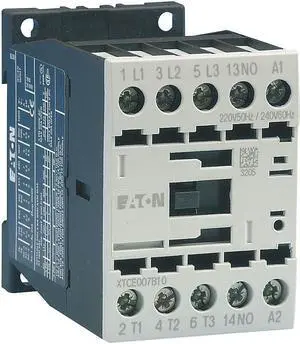 EATON XTCE012B01T IEC Magnetic Contactor, 3 Poles, 24V AC, 12 A, Reversing: No