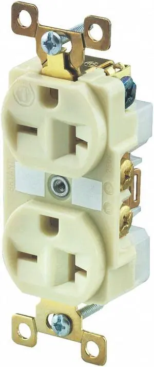 BRYANT BRY5462I Straight Blade Receptacle, 6-20R, 20 A, 250V AC, 2 Pole, 3
