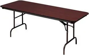 Premium Wood Laminate Folding Table, Rectangular, 72w x 18d x 29h, Mahogany