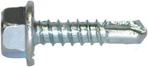 TEKS 1821200 Self-Drilling Screw, #10 x 3/4 in, Zinc Plated Steel Flange Hex
