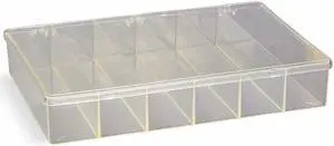 FLAMBEAU 6674KC Compartment Box with 6 compartments, Plastic, 2 13/16 in H x