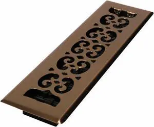 DECOR GRATES SPH212-A Floor Register 3.75 X 13.5, Antique Brass, Brass