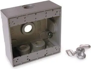 BELL OUTDOOR 5343-0 Weatherproof Electrical Box, 31 cu in, Double Gang Box