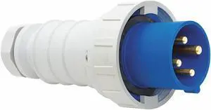 BRYANT BRY4100P9W Pin and Sleeve Plug,Red,3 Poles,3 Poles