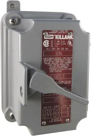 HUBBELL KILLARK FXSX12 Manual Motor Switch,HazLoc,600V,2 Pole