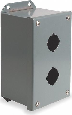 SCHNEIDER ELECTRIC 9001KYAF2 Pushbutton Enclosure,30mm,2 Holes,Metal