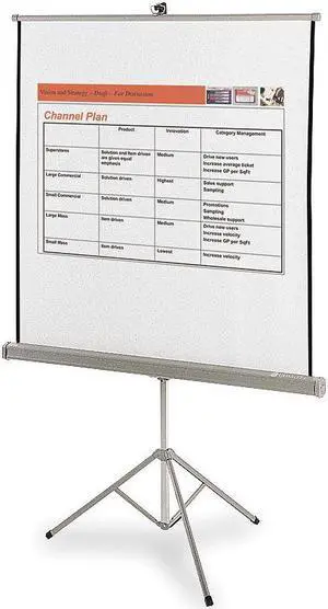Quartet Manual Projection Screen with 60 x 60" Screen Size  Includes Tripod 560S