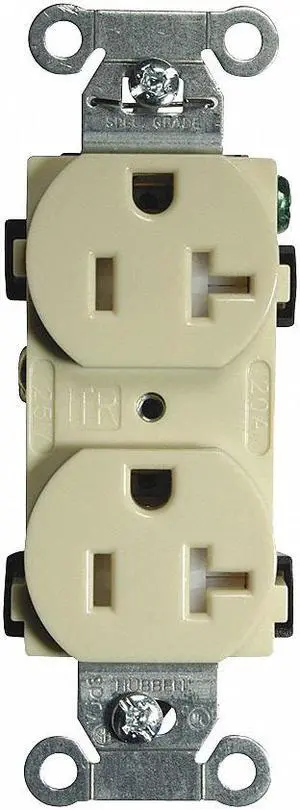 HUBBELL WIRING DEVICE-KELLEMS BR20ITR 20A Duplex Receptacle 125VAC 5-20R IV
