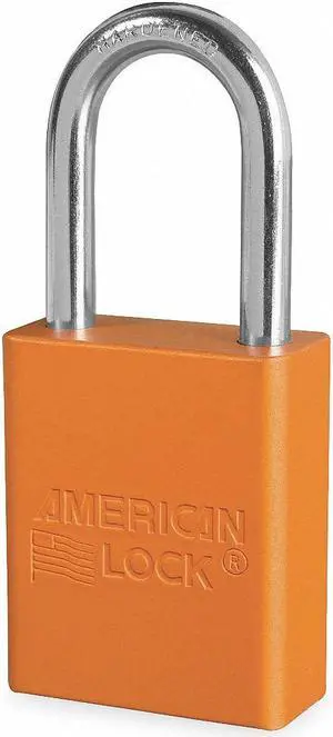 Lockout Padlock, Aluminum, Orange, 2 Keys