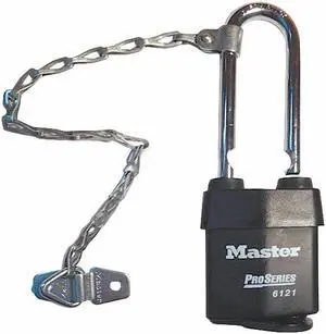Alike-Keyed Padlock, Extended Shackle Type, 2-1/2" Shackle Height, Black
