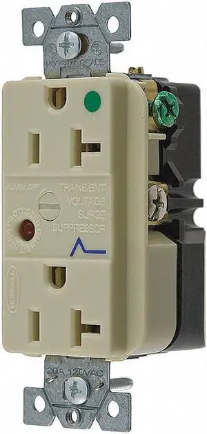 HUBBELL WIRING DEVICE-KELLEMS HBL8362ISA Straight Blade Receptacle, 5-20R, 20