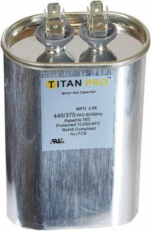 TITAN PRO TOCF40 Motor Run Capacitor,40 MFD,4-9/16 In. H