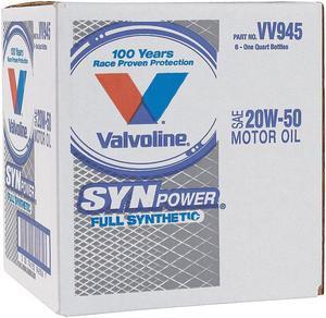 Valvoline Full Synthetic Engine Oil, 32 oz. Bottle, SAE Grade: 20W-50, Amber