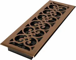 DECOR GRATES SPH412-A Floor Register 5.5 X 13.5, Antique Brass, Brass