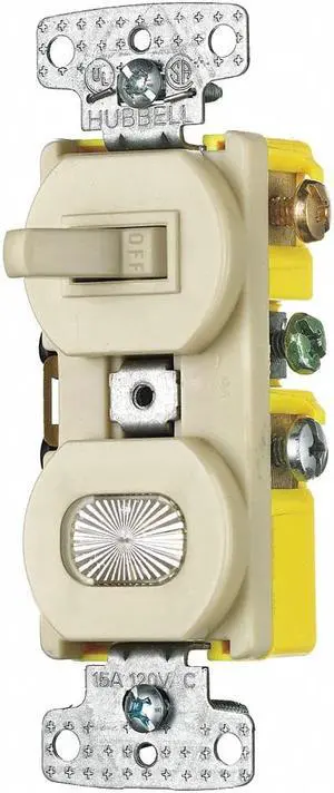 ZORO SELECT RC109I Device,Ivory,Switch/Pilot Light Wiring