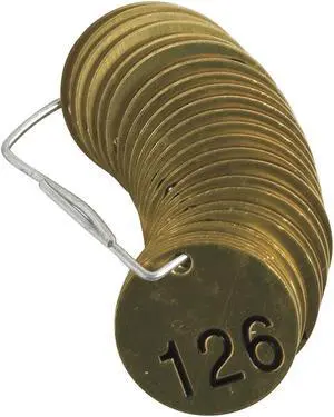 BRADY 23205 Numbered Tag Set,126 to 150,25 Tags