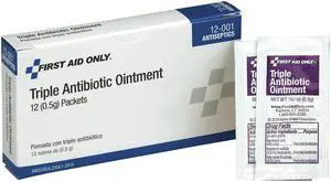 Triple Antibiotic,Packet,0.5g,PK12 FIRST AID ONLY 12-001G