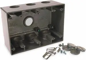 BELL OUTDOOR 5390-0 Weatherproof Electrical Box, 55 cu in, Three Gang Box Type,