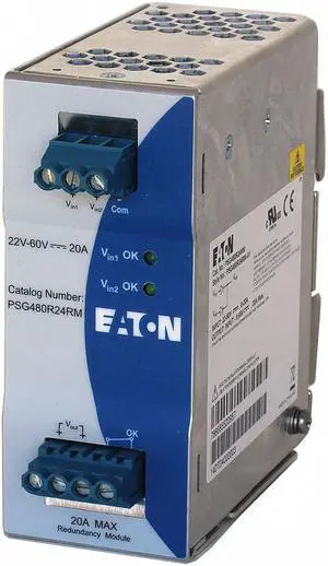 EATON PSG480R24RM Redundant DC Power Supply, 24/48V DC, 960 W, 20 A, DIN Rail