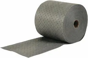 BRADY MRO15 Sorbent Roll, 24 gal, 15 in x 150 ft, Universal, Gray, Polypropylene BRADY MRO15 Sorbent Roll, 24 gal, 15 in x 150 ft, Universal, Gray, Polypropylene