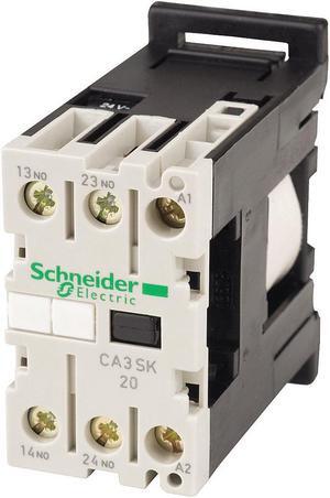 SCHNEIDER ELECTRIC CA3SK20BD IEC Control Relay,2NO,24VDC,10A