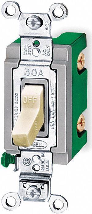 HUBBELL WIRING DEVICE-KELLEMS HBL3031I Wall Swtch,1-Pol,120/277V,30A,Ivry,Toggl