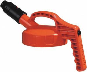 OIL SAFE 100506 Stumpy Spout Lid,w/1 In Outlet,Orange