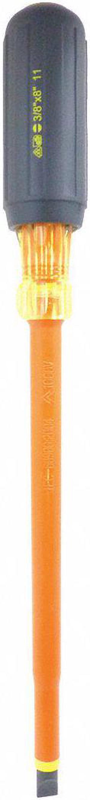 Ideal Insulatd Screwdriver,Slotted,3/8x8",Rnd