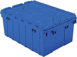 AKRO-MILS 39085BLUE Tote Attached Lid Container, 8 gal, Blue, Plastic, Steel