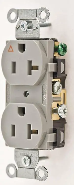 HUBBELL WIRING DEVICE-KELLEMS IG5352GY 20A Duplex Receptacle 125VAC 5-20R GY