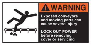 BRADY 96164 Warning Label,2-1/2inHx5inW,HP Poly.,PK5