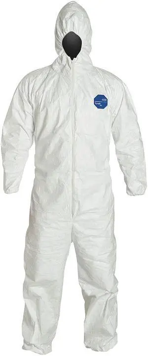 DUPONT TY127SWHMD0025VP Disposable Coverallss, Hooded Coverall, M, Tyvek(R)