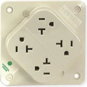 HUBBELL WIRING DEVICE-KELLEMS HBL420HI Straight Blade Receptacle, 5-20R, 20 A,