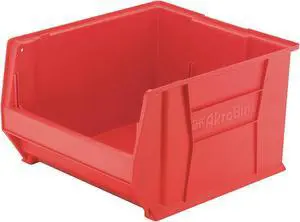 AKRO-MILS 30289RED Storage Bin, Plastic, Red, 12 in H, 18 1/4 in W, 23 7/8 in L